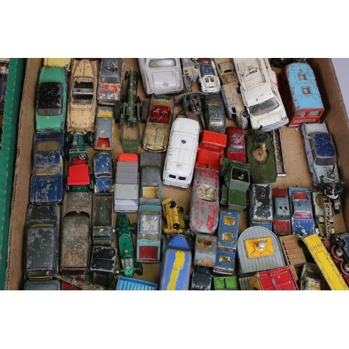 522 - Quantity of mid 20th C play worn diecast models to include Dinky, Corgi, Triang Spot On etc, heavy p... 