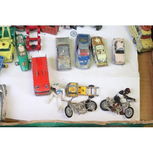 522 - Quantity of mid 20th C play worn diecast models to include Dinky, Corgi, Triang Spot On etc, heavy p... 