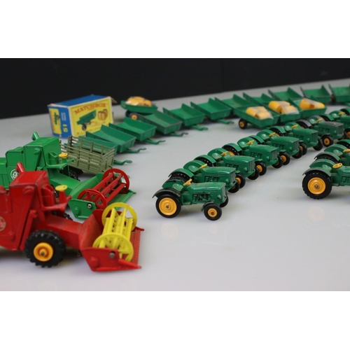 523 - 41 Matchbox Lesney tractor and trailer diecast figures to include 19 x No 50, 18 x No 51 (one boxed,... 