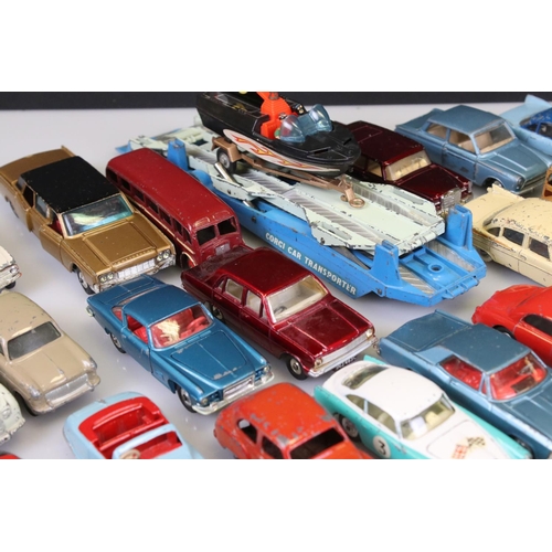 525 - Collection of around 60 mid 20th C play worn diecast models to include Corgi and Dinky, to include C... 