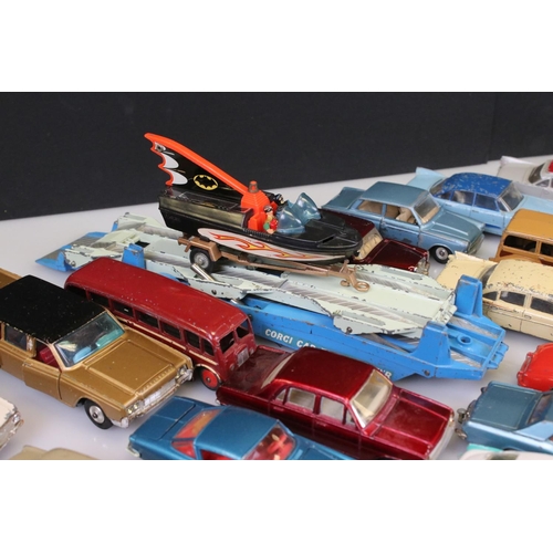 525 - Collection of around 60 mid 20th C play worn diecast models to include Corgi and Dinky, to include C... 