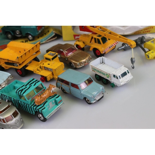 526 - 13 Mid 20th C play worn diecast models to include a boxed Corgi 266 Chitty Chitty Bang Bang (no chil... 