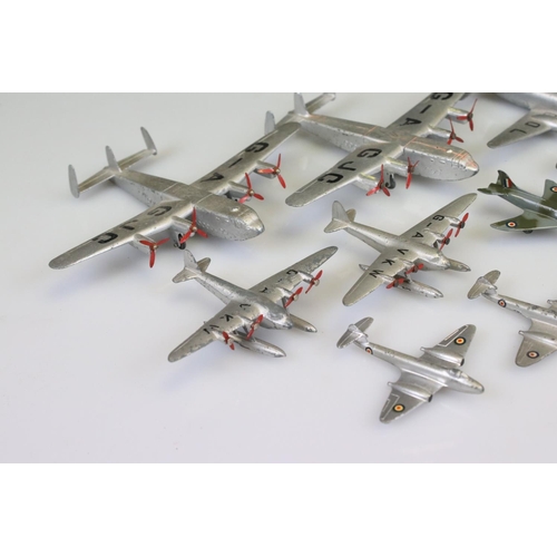 527 - 11 Dinky diecast model planes in a good play worn condition to include 2 x York, Viking, 2 x Seaplan... 