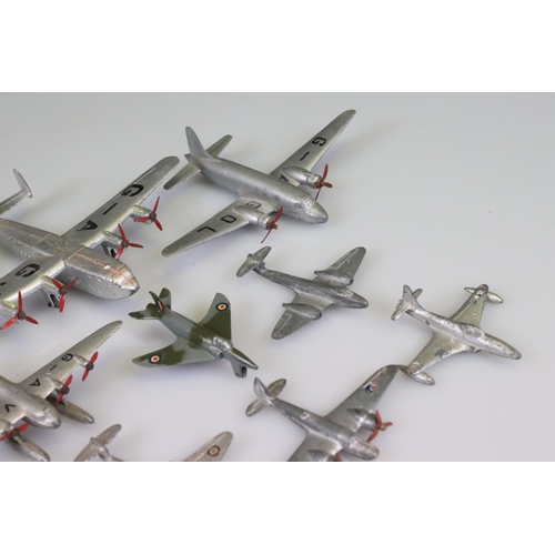 527 - 11 Dinky diecast model planes in a good play worn condition to include 2 x York, Viking, 2 x Seaplan... 