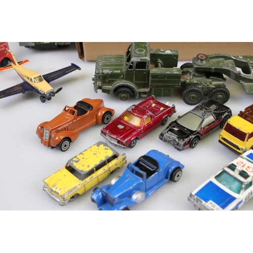 530 - Quantity of vintage play worn diecasts and plastic models to include Dinky, Corgi, No Rev, Lledo etc