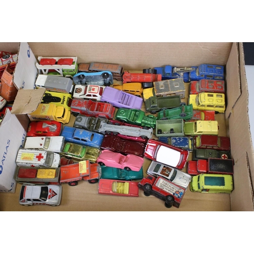 535 - Collection of mid 20th C onwards play worn diecast models to include Mathcbox, Tootsie Toys, Corgi, ... 