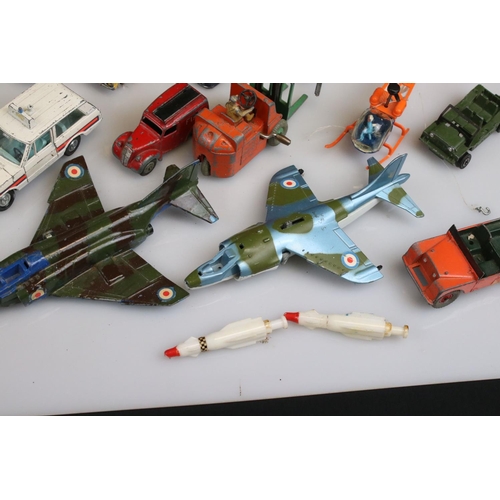 538 - Collection of mid 20th C onwards play worn diecast models to include mainly Dinky examples featuring... 