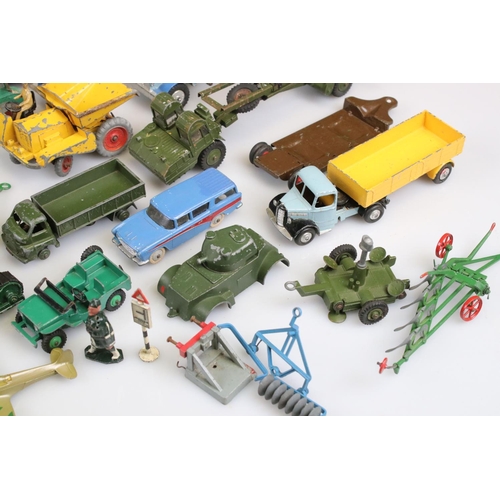 546 - Collection of mid 20th C play worn diecast and tin plate models to include Triang Minic and Dinky ex... 