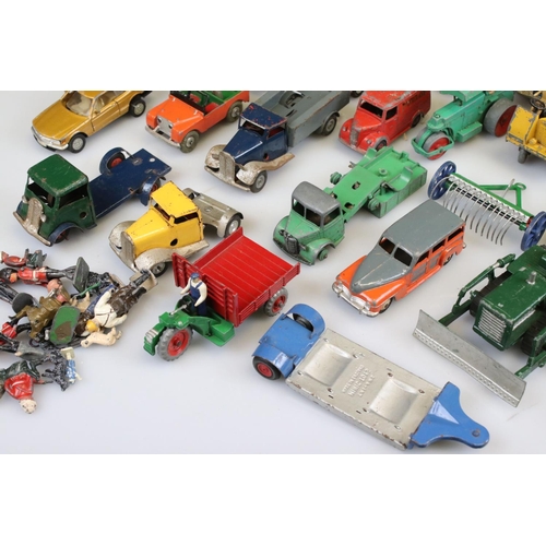 546 - Collection of mid 20th C play worn diecast and tin plate models to include Triang Minic and Dinky ex... 