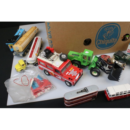 547 - Quantity of play worn diecast & plastic models to include Dinky, Britains, Corgi etc, various models... 