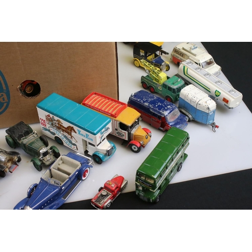 547 - Quantity of play worn diecast & plastic models to include Dinky, Britains, Corgi etc, various models... 