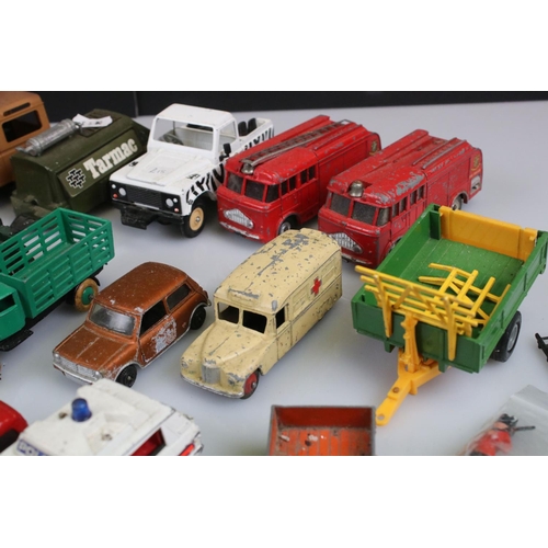 550 - Around 25 Play worn diecast model to include Corgi, Britains and Dinky from the 1960s & 70s featurin... 