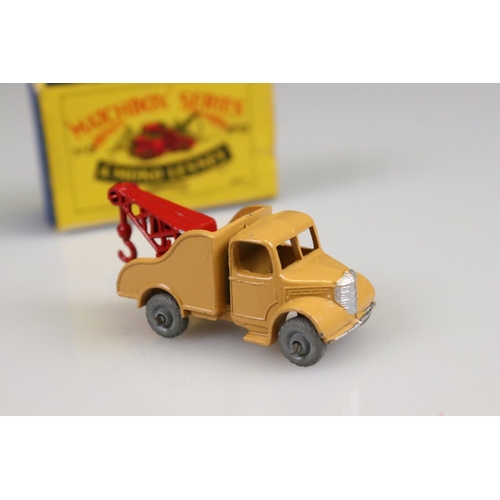 557 - Five boxed Matchbox Lesney 75 Series diecast models to include 6 with orange cab and grey tipper (mi... 