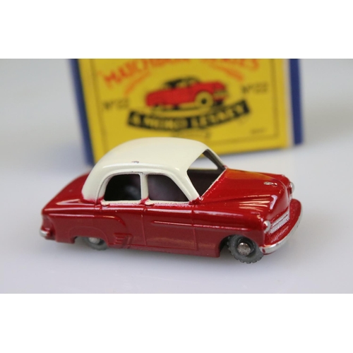 559 - Five boxed Matchbox Lesney 75 Series diecast models to include 22 in red with white roof, 10, 23, 21... 