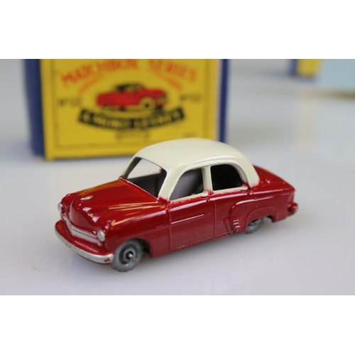 559 - Five boxed Matchbox Lesney 75 Series diecast models to include 22 in red with white roof, 10, 23, 21... 