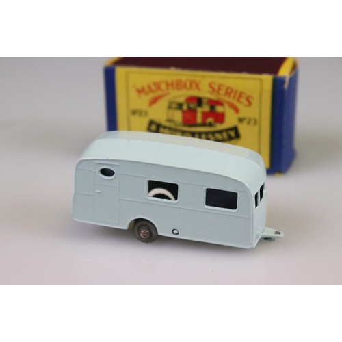 559 - Five boxed Matchbox Lesney 75 Series diecast models to include 22 in red with white roof, 10, 23, 21... 