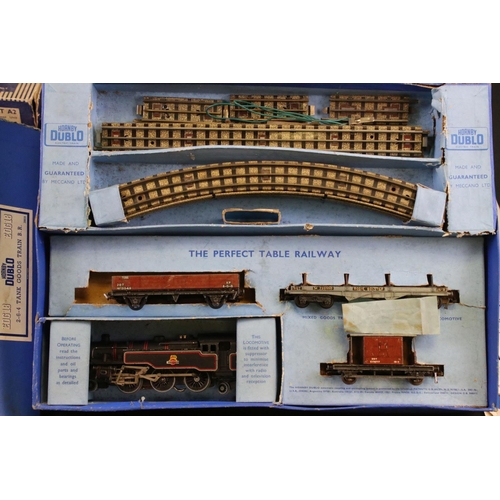 101 - Quantity of Hornby Dublo model railway to include boxed EDG18 2-6-4 Tank Goods Train BR set with loc... 