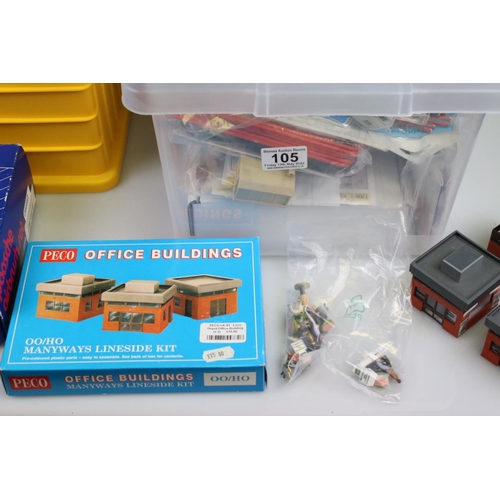 105 - Quantity of model railway items and lay out build accessories, some bagged and unopened, contained w... 