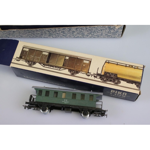 112 - Collection of boxed Piko HO gauge model railway to include Triebwagenzug BR185 BR195, Schnellzugloko... 