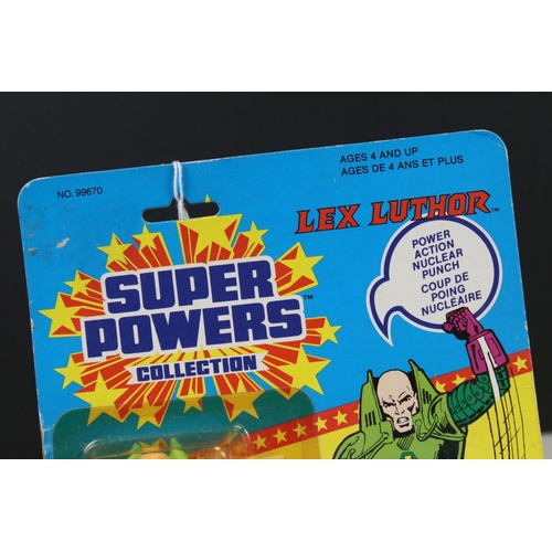 150 - Four carded Kenner Super Powers figures to include Lex Luthor, The Penguin, Brainiac and Mantis, all... 