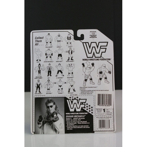 154 - WWF WWE Wrestling - Carded Hasbro WWF Shawn Michaels figure on yellow card, some creasing with price... 