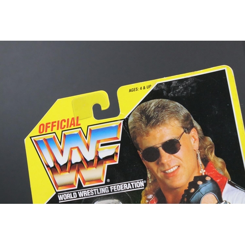 154 - WWF WWE Wrestling - Carded Hasbro WWF Shawn Michaels figure on yellow card, some creasing with price... 