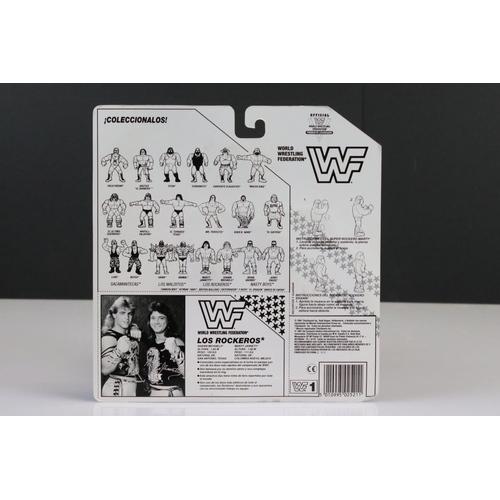 156 - WWE WWF Wrestling - Carded Hasbro The Rockers figure on Spanish card, small crease and minor corner ... 