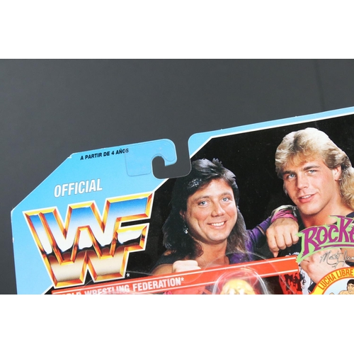 156 - WWE WWF Wrestling - Carded Hasbro The Rockers figure on Spanish card, small crease and minor corner ... 