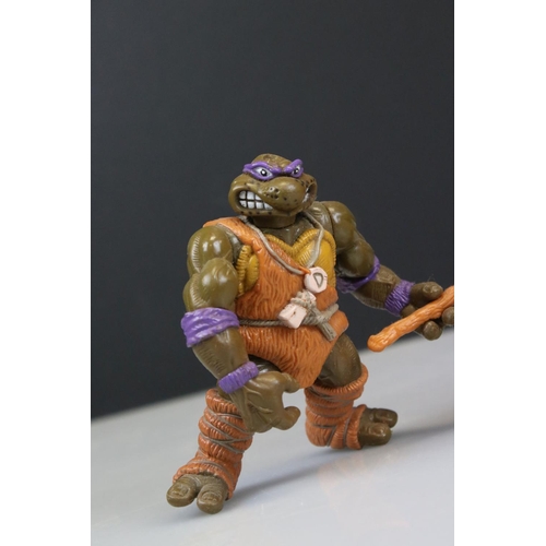 158 - Teenage Mutant Ninja Turtles - Cave Man Donatello and Trippy Tyrannosaurus figure set, with staff ac... 