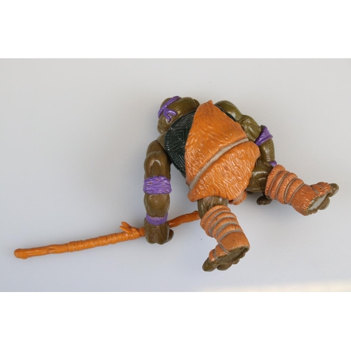 158 - Teenage Mutant Ninja Turtles - Cave Man Donatello and Trippy Tyrannosaurus figure set, with staff ac... 