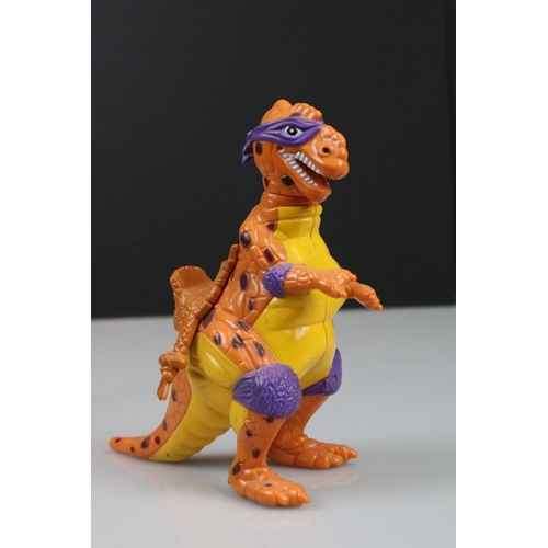 158 - Teenage Mutant Ninja Turtles - Cave Man Donatello and Trippy Tyrannosaurus figure set, with staff ac... 