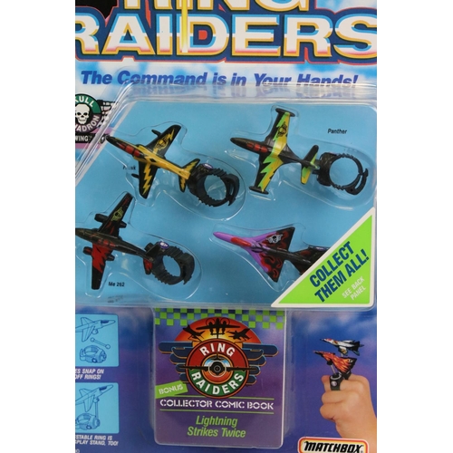 161 - Two carded Matchbox Ring Raiders sets to include Series II Skull Squadron and Bombers, small card cr... 