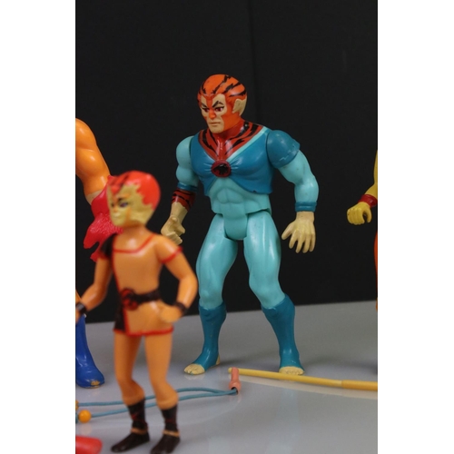 162 - Thundercats - Six original LJN figures to include Tigra with whip, Panthro with nun-chucks, Lion-O w... 