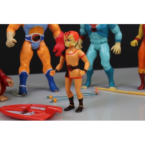 162 - Thundercats - Six original LJN figures to include Tigra with whip, Panthro with nun-chucks, Lion-O w... 