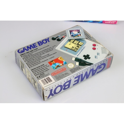 168 - Retro Gaming - Boxed Nintendo Game Boy handheld console with Tetris game and lead, untested, discolo... 