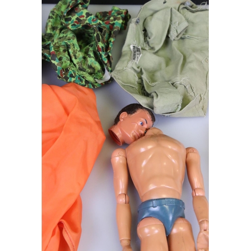 176 - Action Man - Collection of original Palitoy accessories to include figure with loose head, parachute... 