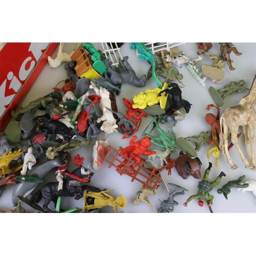 232 - Collection of plastic figures to include military, animals & farming featuring Britains Deetail, Joe... 