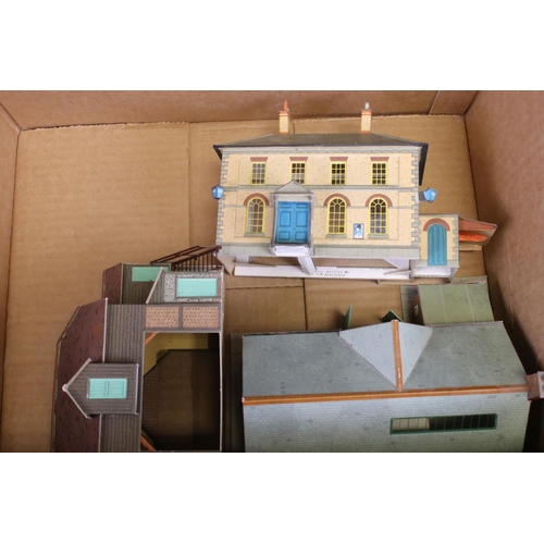 84 - Quantity of OO gauge plastic and card trackside buildings (2 boxes)