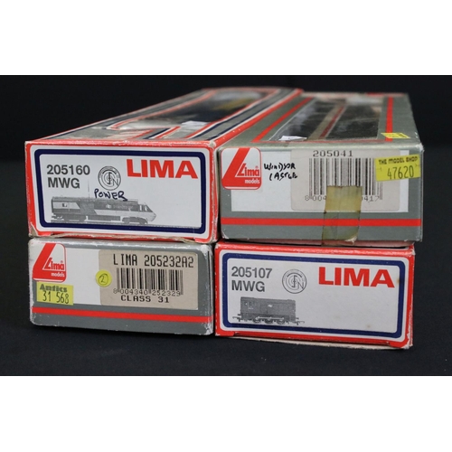 15 - Four boxed Lima OO gauge locomotives to include 205041 Windsor Castle, 205160 MWG InterCity 125, 205... 