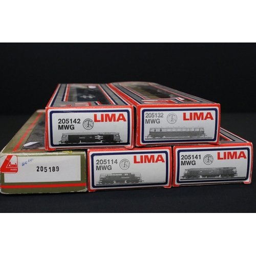 18 - Five boxed Lima OO gauge locomotives to include 205189 40001, 205142 MWG Eagle, 205141 MWG Revenge, ... 