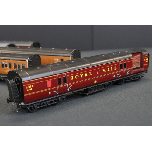 37 - Seven Exley OO gauge items of rolling stock to include a boxed LMS Travelling Post Office and 6 unbo... 