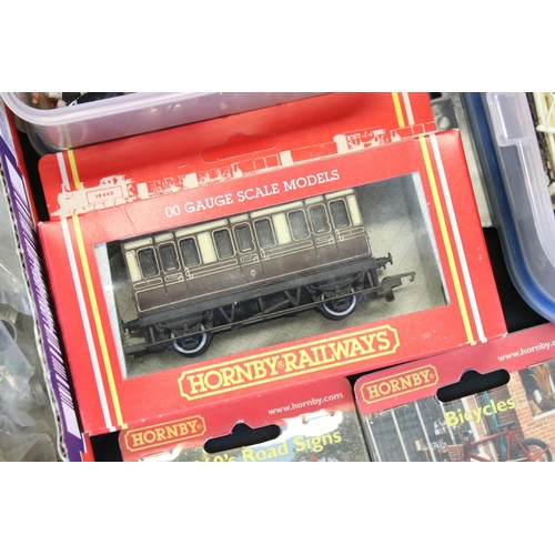 54 - Quantity of Model Railway items including boxed Hornby R039 MGR Hopper Wagon, Metal Signals, Hornby ... 