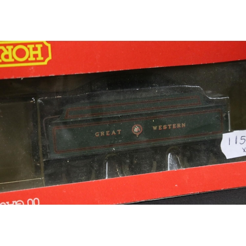 57 - Three Hornby OO gauge locomotives with tenders to include Boxed R125 4-4-0 Locomotive ' County of Co... 