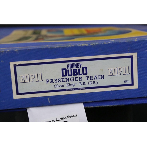 59 - Boxed Hornby Dublo EDP11 Passenger Train Set with Silver King locomotive, rolling stock and track pl... 