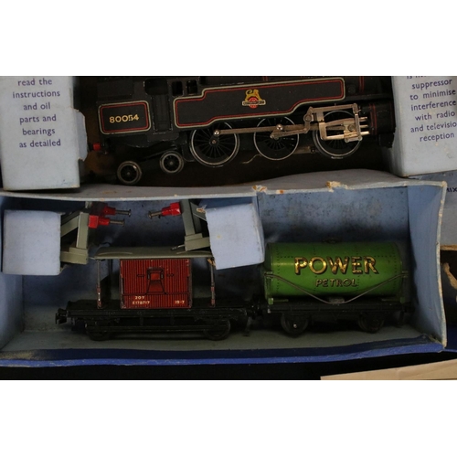 65 - Boxed Hornby Dublo EDG18 2-6-4 Tank Goods Train BR train set to include BR 2-6-4 locomotive in black... 