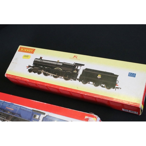 7 - Three boxed DCC Ready Hornby OO gauge locomotives to include R2403 BR Early 4-6-0 6800 Grange Class ... 