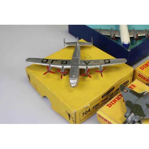 577 - Eight boxed Dinky diecast model planes to include 998 Bristol Britannia Airline, 704 AVRO York Air L... 