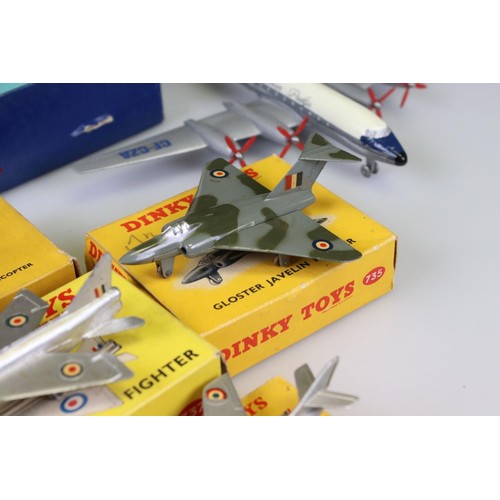 577 - Eight boxed Dinky diecast model planes to include 998 Bristol Britannia Airline, 704 AVRO York Air L... 