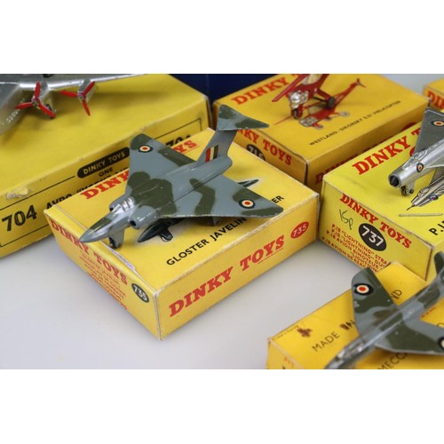 577 - Eight boxed Dinky diecast model planes to include 998 Bristol Britannia Airline, 704 AVRO York Air L... 