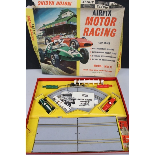 271 - Boxed Airfix Motor Racing Model MR11 with both slot cars (tatty box, near complete), a boxed Airfix ... 